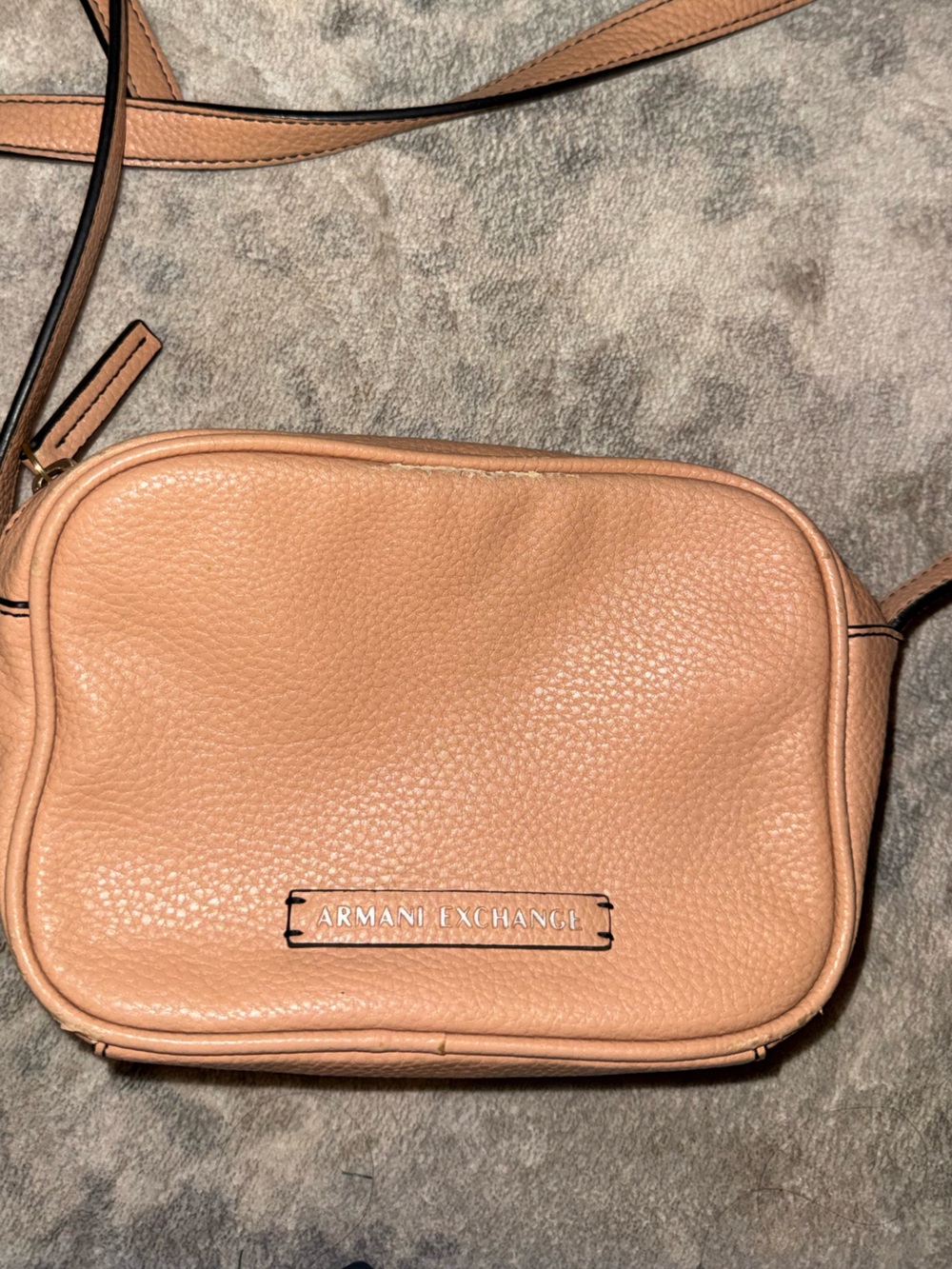 Armani Exchange Pebbled Crossbody Bag - Camel